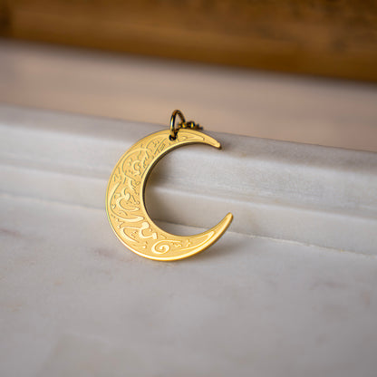 With Hardship Comes Ease Moon Necklace